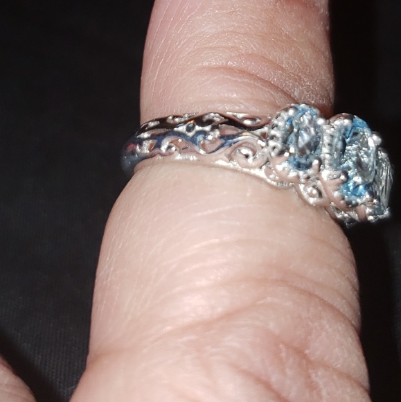 Sz 5, Aquamarine Ring, 925 Sterling silver, 0.75 carats, NWT - Picture 6 of 12